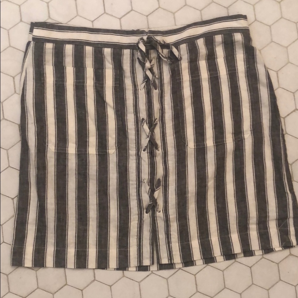 NWT Madewell Lace Up Linen Mini Skirt